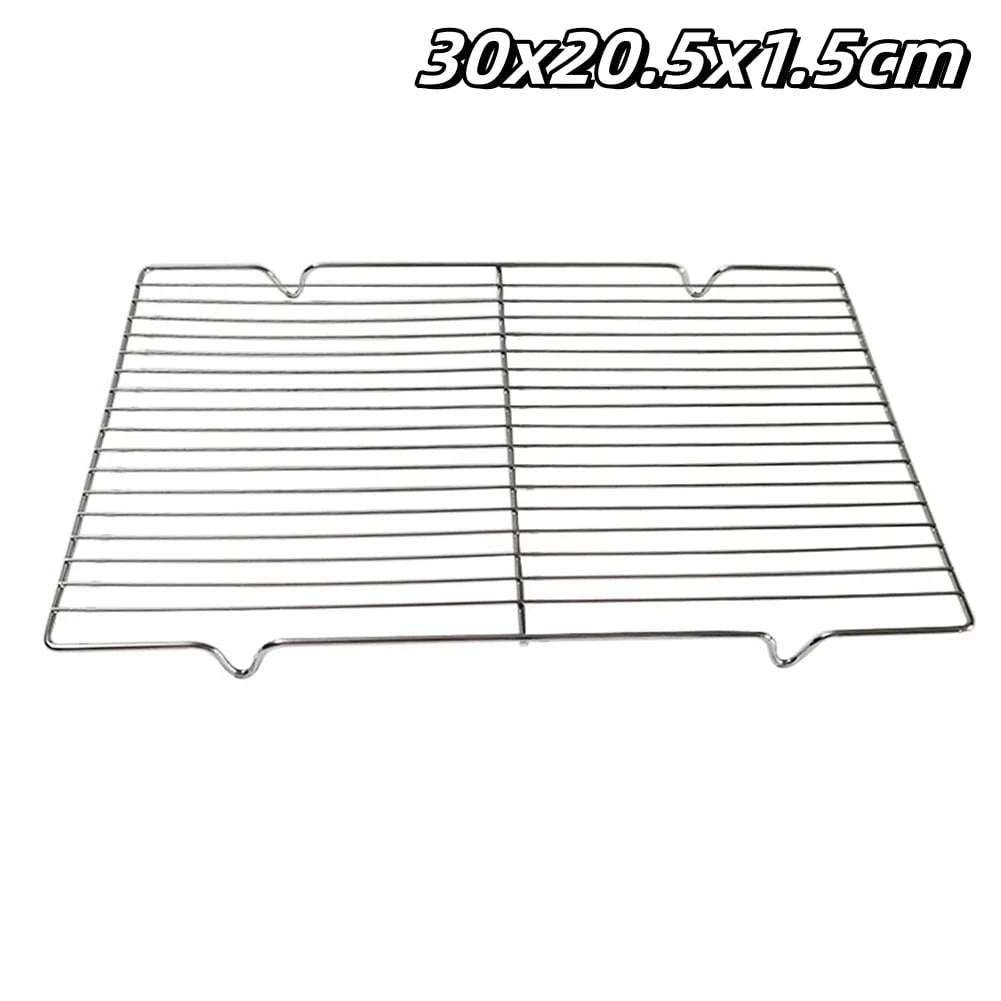 Stainless Steel BBQ Grill Mesh Net, Barbecue Cooking Grate, Multiple Sizes - 30x20.5x1.5cm