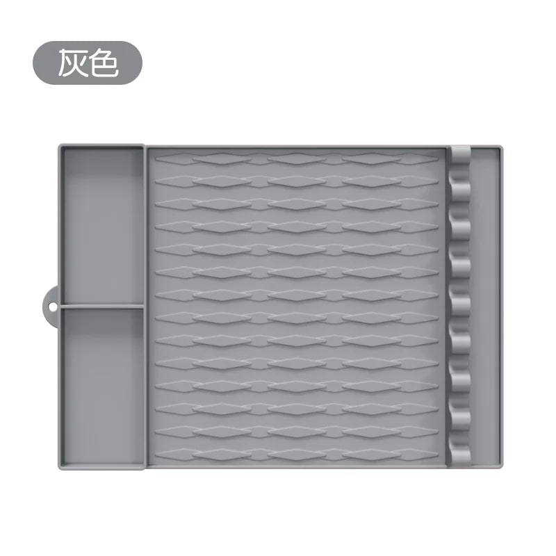 Silicone BBQ Grill Mat with Seasoning Area, 40.5 x 29.2cm - WCSI-SKD-GY