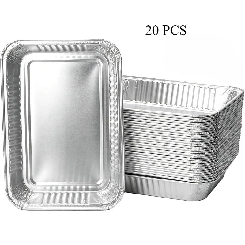 Aluminium Disposable Grill Drip Pan Liners for Ninja OG700, OG701 and Weber Grills - silver-20pcs