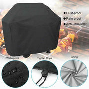 Waterproof BBQ Grill Cover, Black 100% Polyester, Multiple Sizes