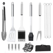 15-Piece Stainless Steel BBQ Grill Tools Set with Storage Bag