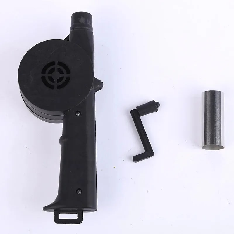 Manual Hand BBQ Fan Air Blower for Barbecue and Grill, Aluminium Alloy, 24.5cm