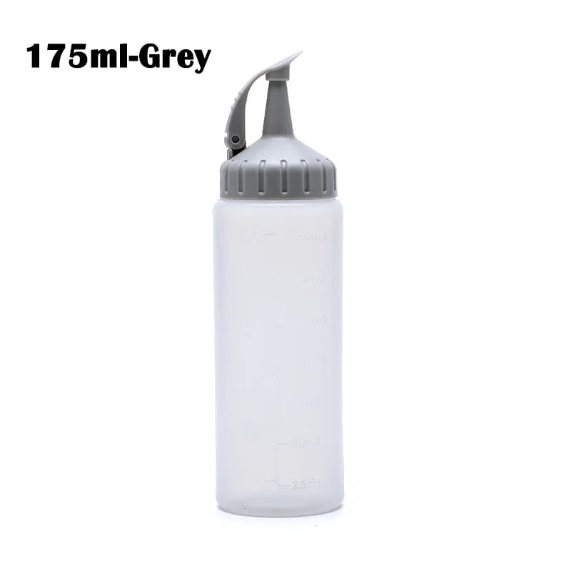Reusable PP Squeeze Sauce Bottle with Nozzle, 175ml or 350ml - 175ml-Grey