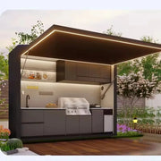 FOODLINE Outdoor Kitchen Pod, Custom Modular BBQ Island with Stainless Steel Cabinets