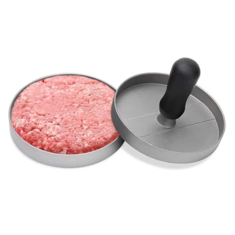Burger Press Non-Stick Stainless Steel Patty Maker, 115mm, Red or Black