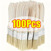 Bristle Paint Brushes with Wooden Handles, 25mm, 175mm, Multiple Pack Sizes
