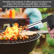 Qiilu Portable BBQ Air Blower Fan, Black, 1 x D Battery