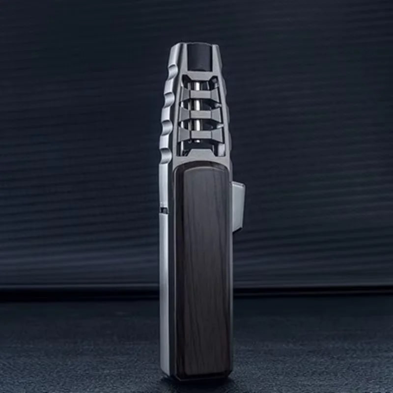 Jobon ZB-588 Gas Jet Flame Torch Lighter, Refillable Zinc Alloy, Black or Golden Black - black