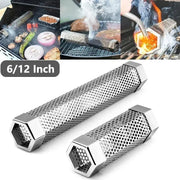 304 Stainless Steel BBQ Smoker Tube, Hexagonal Pellet Smoke Generator, 6 or 12in