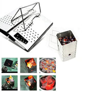 Portable Folding Metal Charcoal Starter for Outdoor BBQs