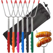 Telescopic BBQ Forks, Metal Roasting Sticks for Marshmallows and Sausages