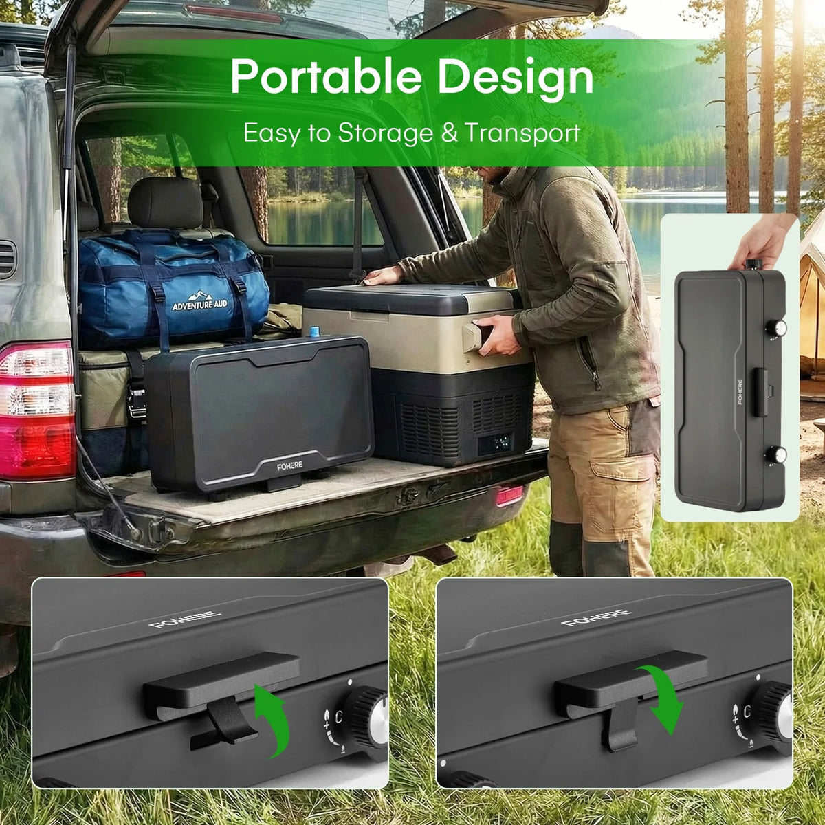 2-Burner Portable Propane Camping Stove, 6kW, Foldable Metal