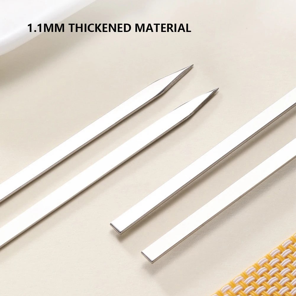 VKTECH 20-Piece Metal Barbecue Skewers, 350mm, Silver