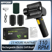 Hippcron Electric Grill Brush, Rechargeable 304 Stainless Steel, 2.5 Hour Runtime