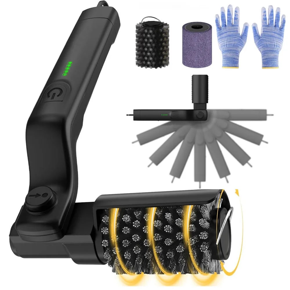 Electric BBQ Grill Brush, Bristle-Free Metal Cleaner, 2600mAh USB Rechargeable