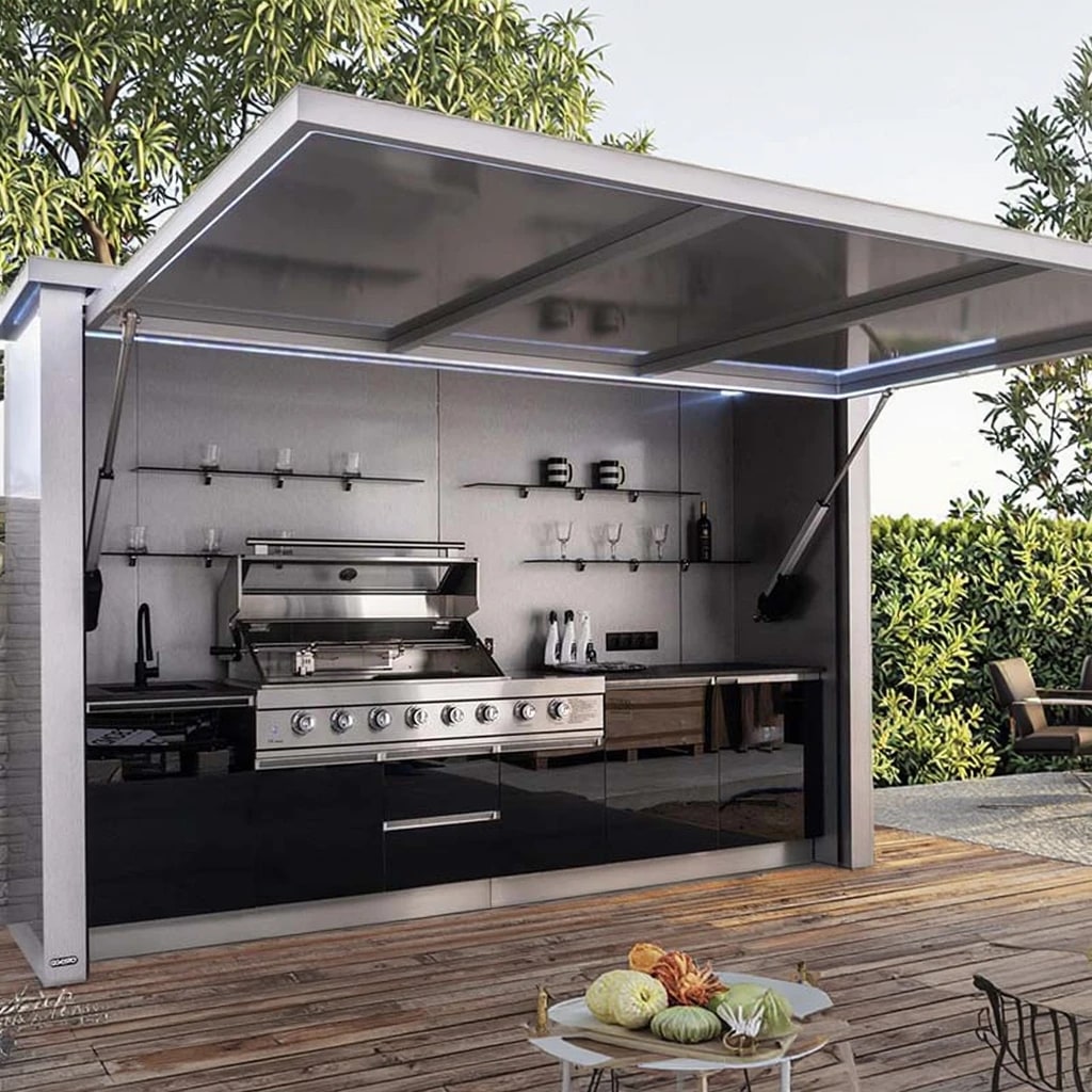 Endless Stainless Steel Outdoor Kitchen Cabinet Set with Gas BBQ Grill,