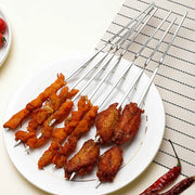 Metal BBQ Skewers, 30cm or 40cm, 2mm Thick Long-Handle Kebab Sticks