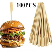 Bamboo BBQ Skewers, Paddle Handle, 9-30cm, 100 Pack