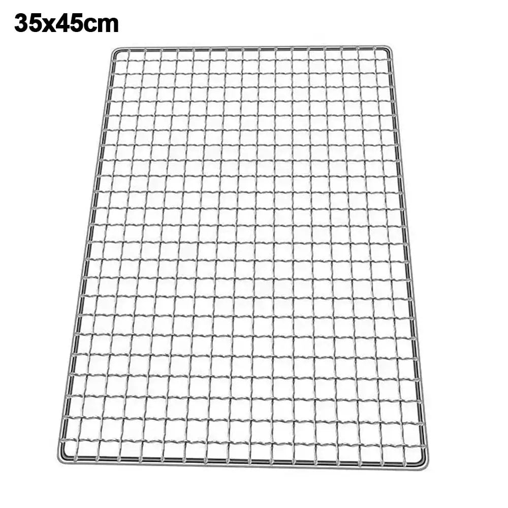 Reusable Iron Wire BBQ Grill Rack, Square Cooking Grate, Multiple Sizes - 35x45cm