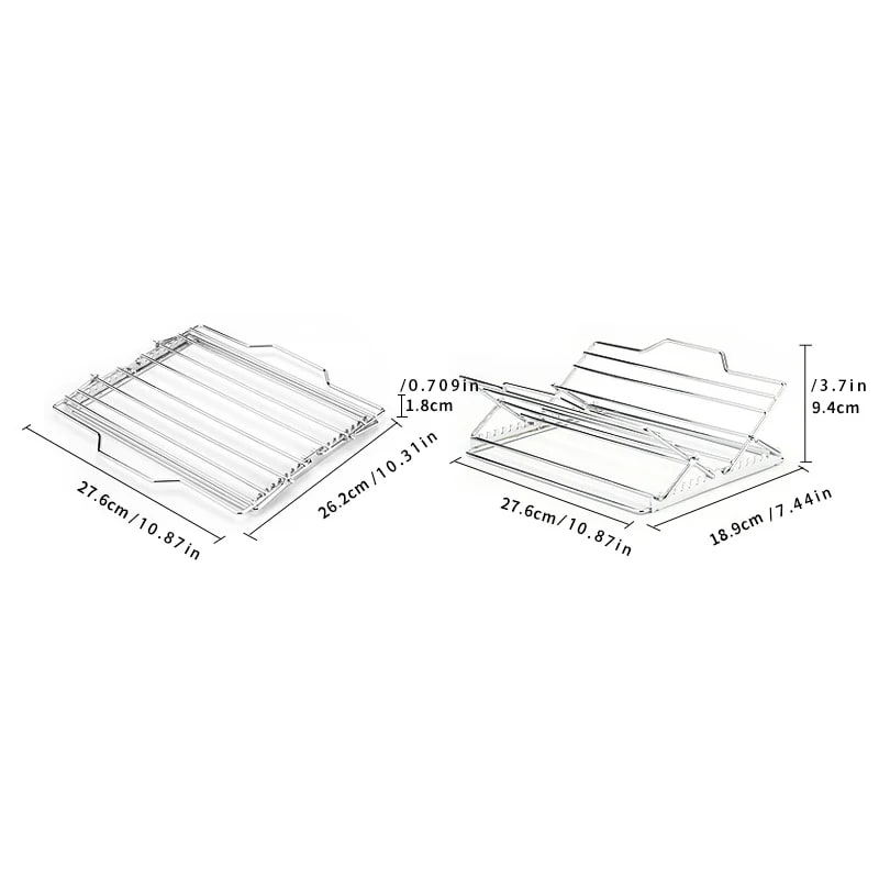 Adjustable Stainless Steel Roast Rack for Turkey, Poultry, Ribs and BBQ Smoking