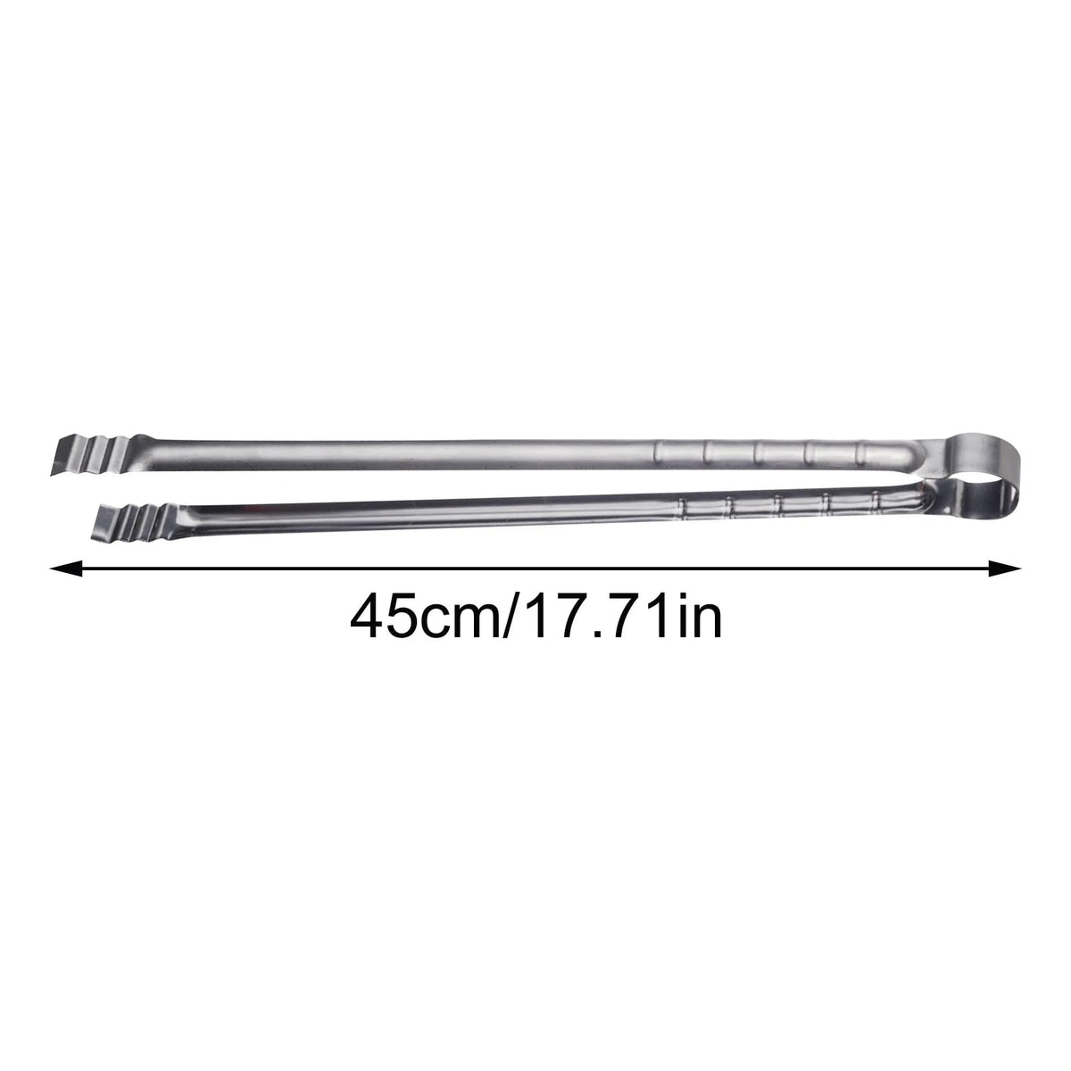45cm Metal BBQ Tongs with Long Handle and Serrated Grips
