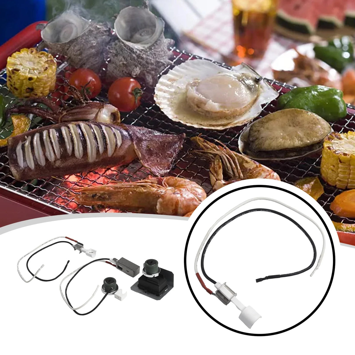 Replacement BBQ Grill Ignitor Kit for Weber 67726, 1819-51 and 1836-32