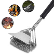 Stainless Steel BBQ Grill Brush with Scraper, Galvanized Finish, Model 2406298