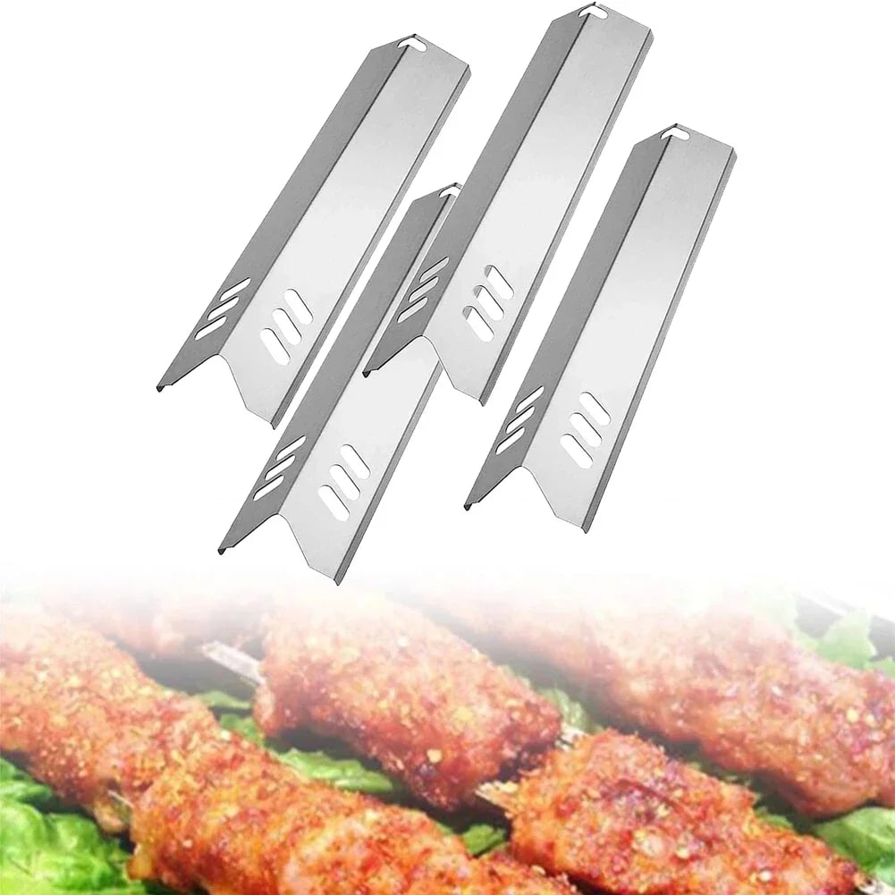 Stainless Steel BBQ Heat Tents, 4-Piece Set for Gas Grills, 15in