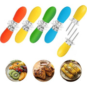 Stainless Steel Corn Holders, BBQ Cob Forks, 4 or 8 Pairs