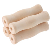 4-Piece Wooden BBQ Utensil Replacement Handles, White, 11cm, 10mm Hole