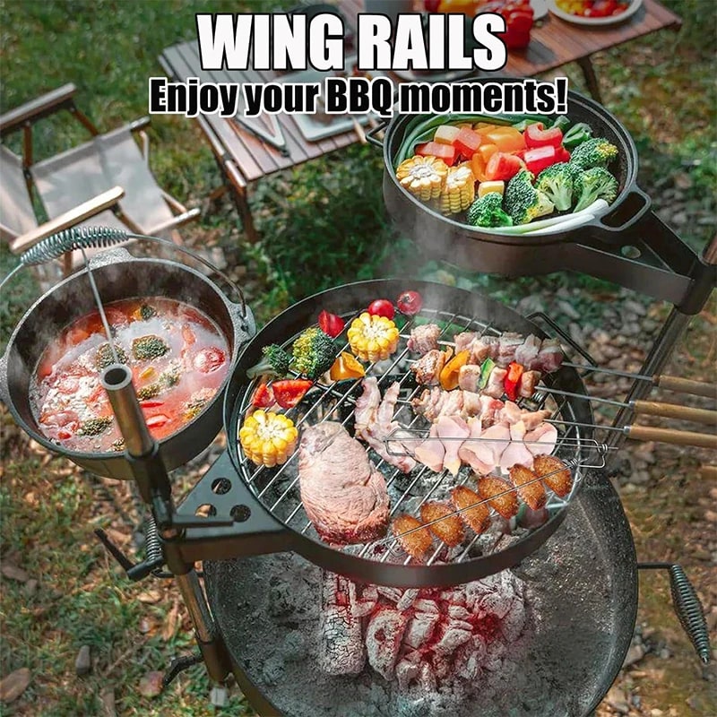 Stainless Steel Chicken Wing Rails, 4-Piece BBQ Grill Rack Set