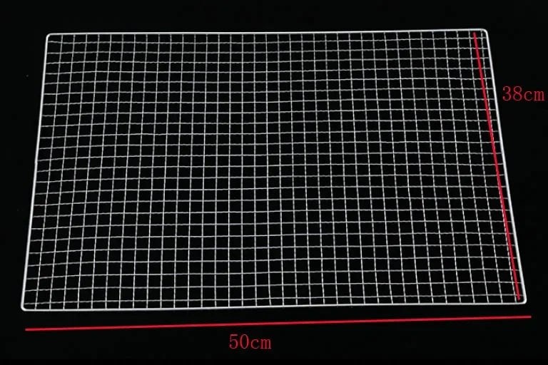 Metal BBQ Grill Mesh Cooking Rack, Multiple Sizes for Barbecue - 50 x 38cm