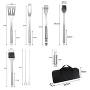 20-Piece Stainless Steel BBQ Tool Set with Storage Case, Silver, 38.5 x 5 x 14cm