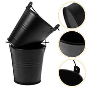 2-Piece BBQ Grill Drip Buckets, Black Grease Collectors, 7.5cm