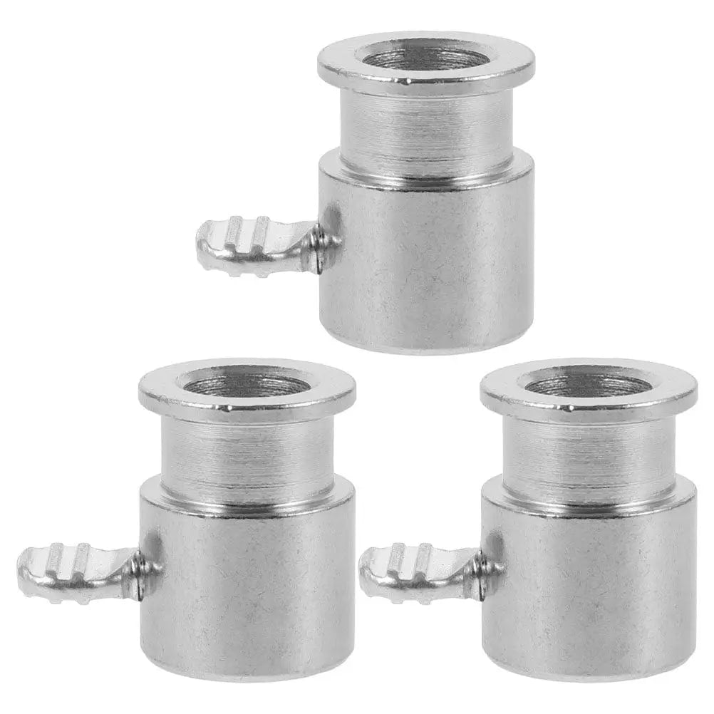 3-Piece Chrome-Plated Rotisserie Spit Rod Stopper Set, Silver