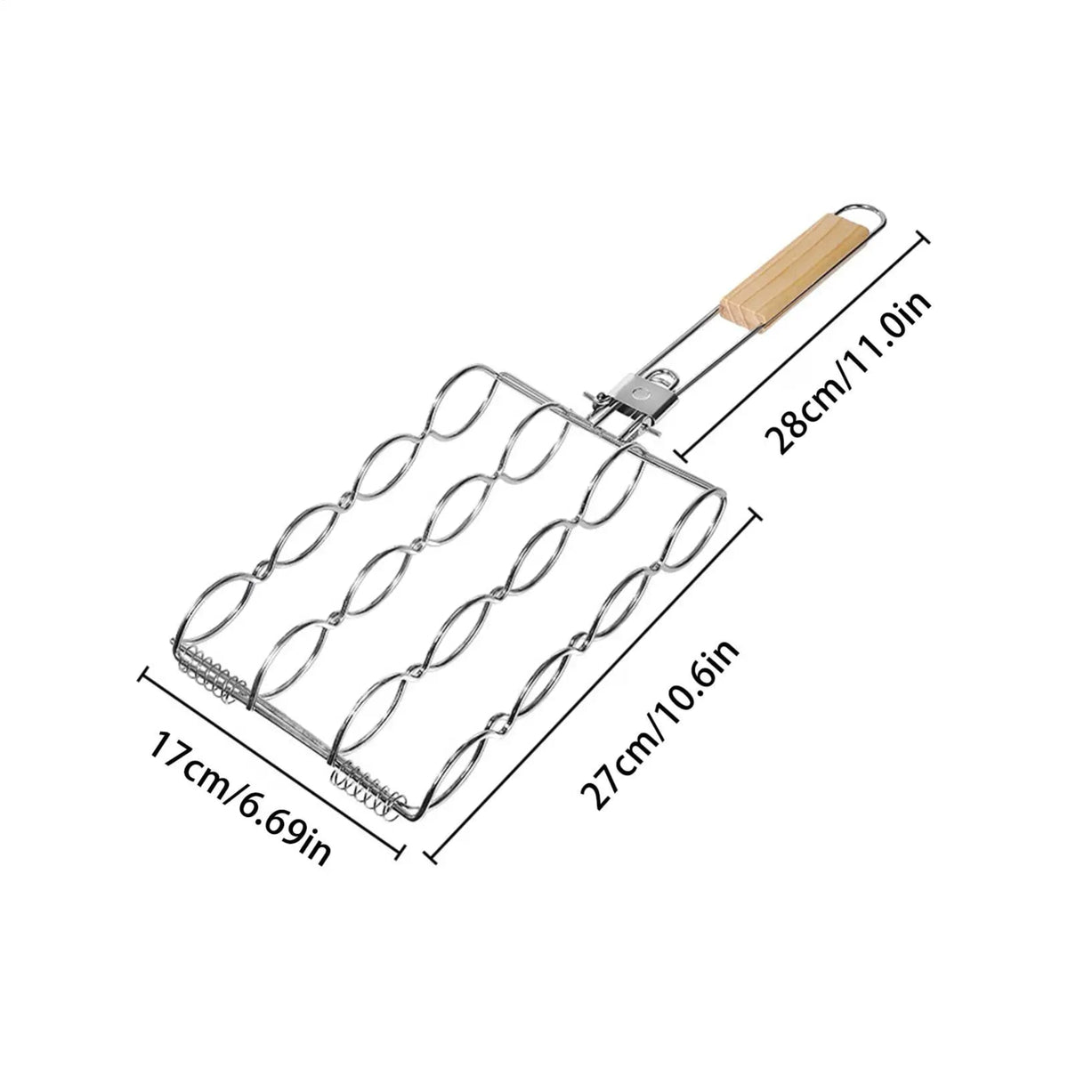 Stainless Steel Foldable Corn Grill Holder, 28cm BBQ Rack for Outdoor Cooking