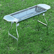 Portable BBQ Side Shelf Storage Tray, Silver Plastic, 33 x 18 x 4 cm
