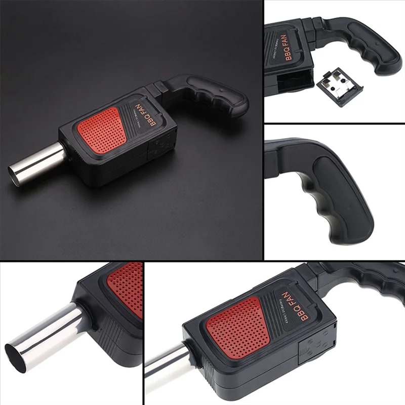 Handheld Electric BBQ Fan Air Blower, 4 × AA Battery Powered