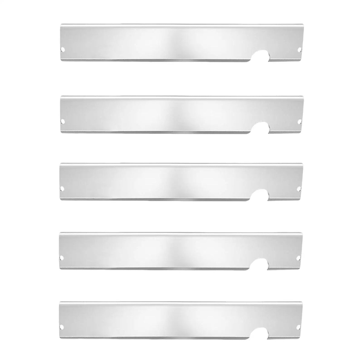 5-Piece Stainless Steel BBQ Heat Plates, 43.4cm Replacement Burner Covers - Silver
