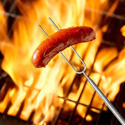 Extendable Stainless Steel BBQ Roasting Fork Sticks, 8 Piece Set, 590mm