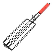 BBQ Sausage and Fish Grill Basket with Wooden Handle