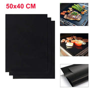 Reusable Non-Stick BBQ Grill Mat, Black 50 x 40cm, 1mm