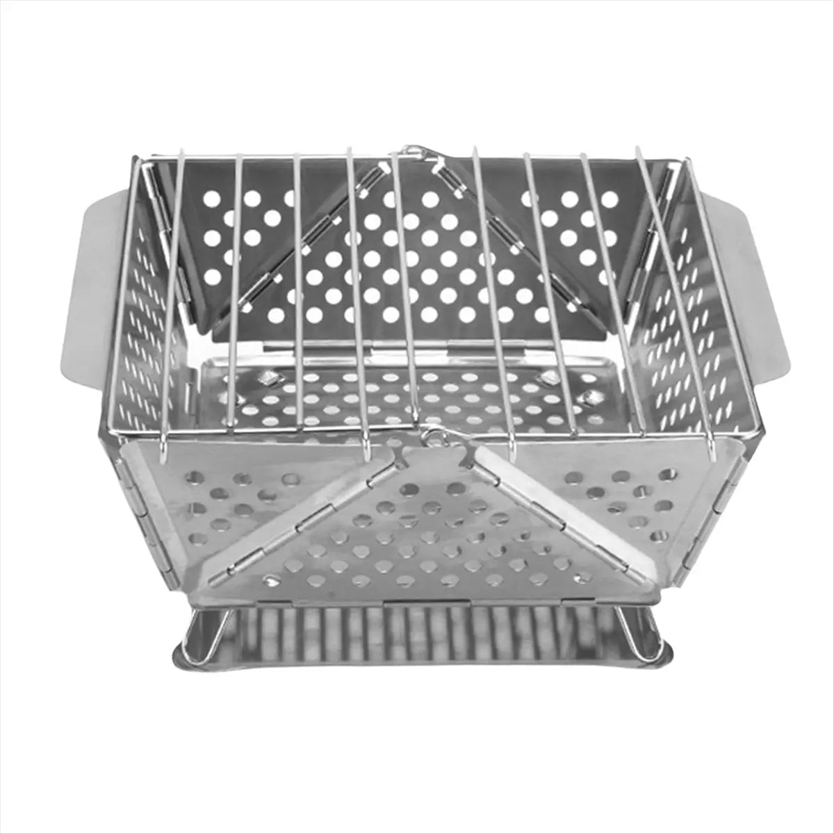 Portable Folding Stainless Steel BBQ Grill for Camping, Silver