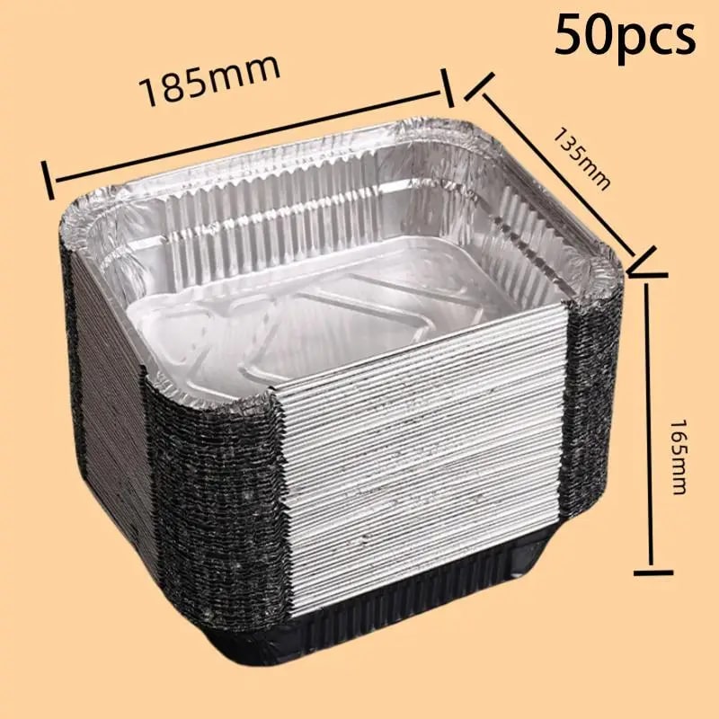 50-Pack Aluminium Foil BBQ Drip Pans, Non-Stick, 230ml to 700ml - 700ml