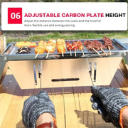 bbqdeals Stainless Steel Folding Charcoal Barbecue Grill 42cm with
