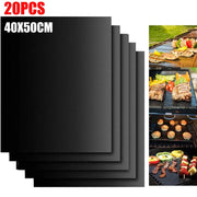 BBQ Grill Mat 40 x 50cm Teflon Non-Stick Black, 0.2mm