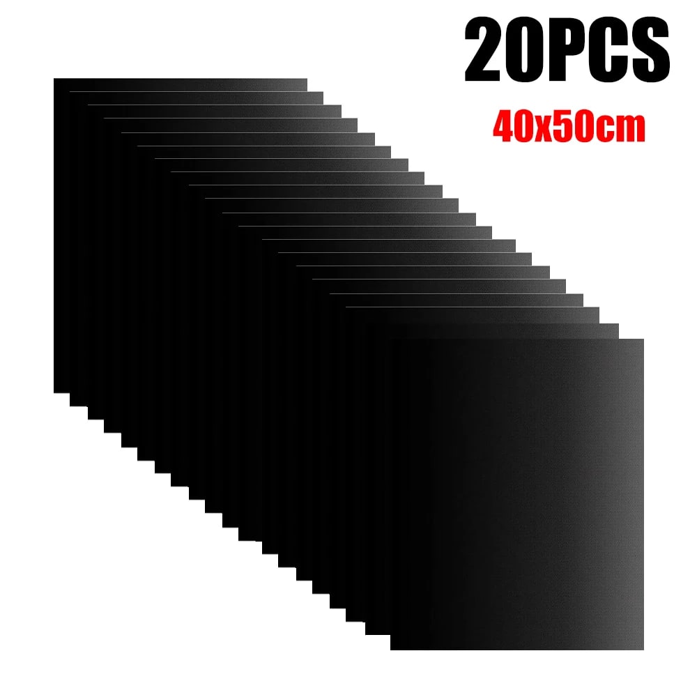 BBQ Grill Mat 40 x 50cm Teflon Non-Stick Black, 0.2mm - 20pcs