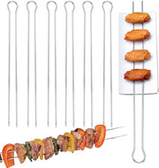 Double-Pronged Stainless Steel BBQ Skewers, 31cm, 6/10/12 Pack
