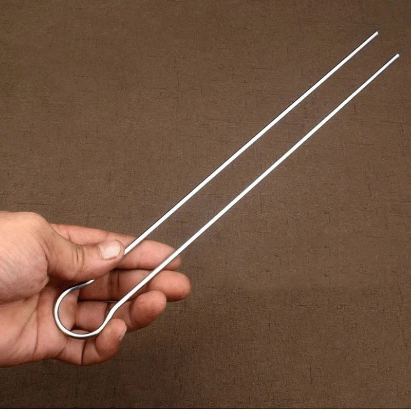 Double-Pronged Stainless Steel BBQ Skewers, 31cm, 6/10/12 Pack
