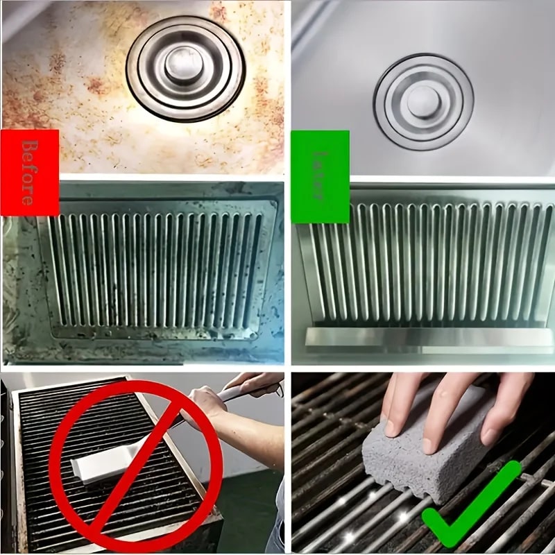 BBQ Grill Cleaning Block, Grey, 10 x 7 x 4cm